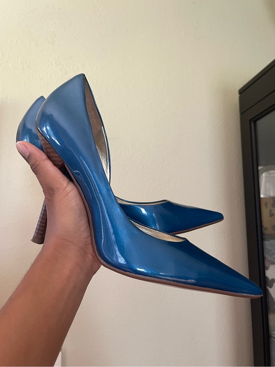 Guess Shoes - GUESS Teal Blue Patent Pointed-Toe Pumps